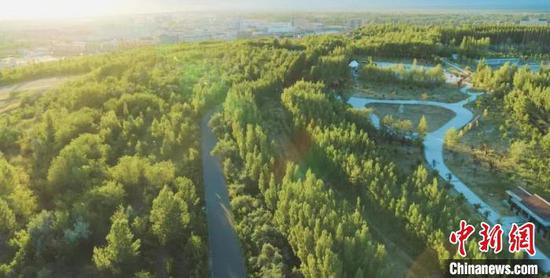 北屯市得仁山绿树成荫,景色优美。(资料图) 张越豪 摄